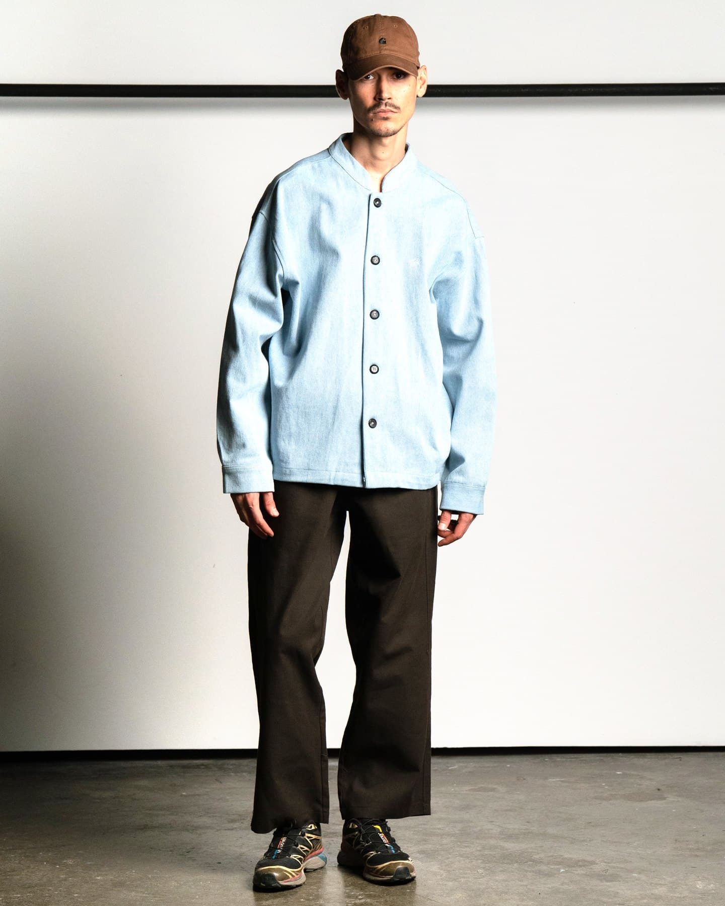 Chambray Coach Jacket — On model